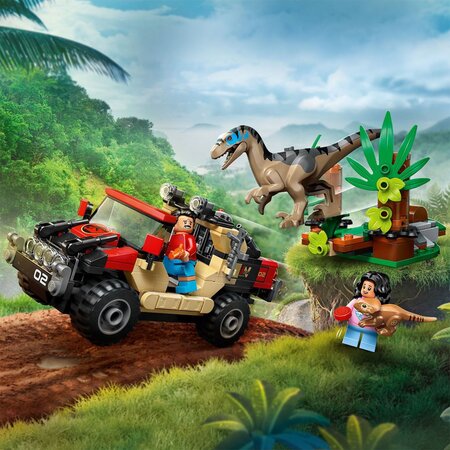 Evadare off-road din calea unui Velociraptor, 6 ani+, 76972, 285 piese, Lego Jurassic World 795015