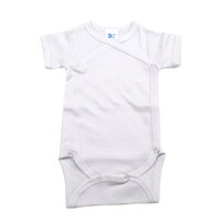 Body din bumbac cu maneca scurta Rib, Alb, 12-18 luni, Baltic Bebe