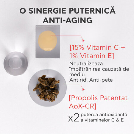 Ser corector antirid cu vitamina C Bee Tech C15, 30 ml, Apivita 795416