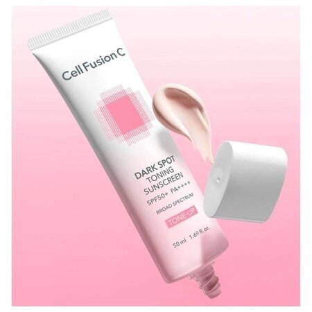 Crema colorata cu protectie solara impotriva petelor pigmentare Dark Spot Toning Sunscreen, SPF50+ PA++++, 50 ml, Cell Fusion C 795564
