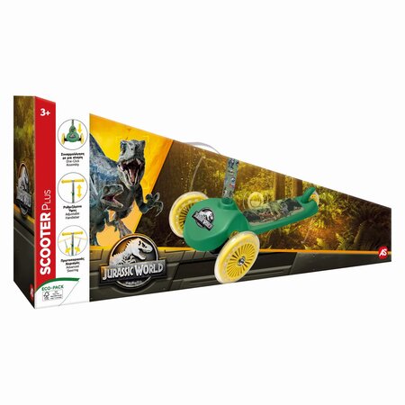 Trotineta pentru copii cu 3 roti si ghidon reglabil Jurassic World Scooter Plus, 3 ani+, As 795579