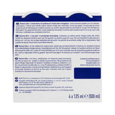 Resource High Protein Ultra+, Capsuni, 4x 125 ml, Nestle 796570
