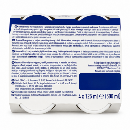 Resource High Protein Ultra+, Vanilie, 4 x 125 ml, Nestle 796562