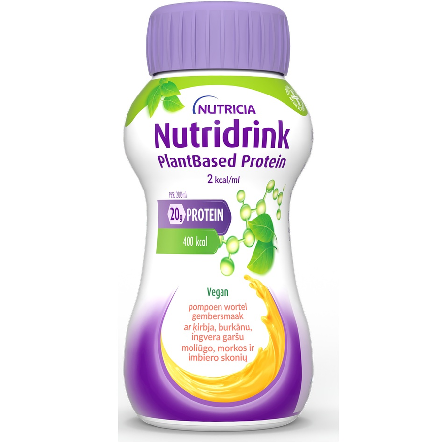 Nutridrink Protein cu aroma de dovleac si morcovi, 4 x 200 : Bebe Tei