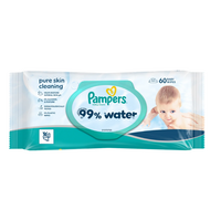Servetelele umede 99% apa Pure skin cleaning, 60 bucati, Pampers