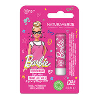 Balsam de buze cu SPF 15, Barbie, aroma de capsuni, 3 ani+, 5 ml, Naturaverde
