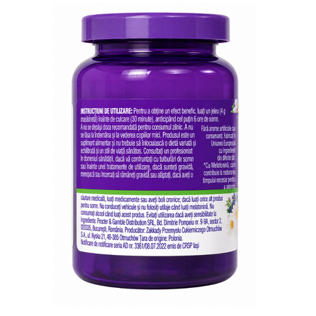 Melatonina cu amestec de musetel, valeriana si lavanda, 30 jeleuri, ZzzQuil Natura 796550