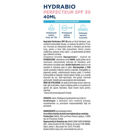 Crema hidratanta cu SPF30 Hydrabio Perfecteur, 40 ml, Bioderma 796622