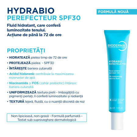 Crema hidratanta pentru fata Hydrabio Perfecteur SPF30, 40 ml, Bioderma 822915