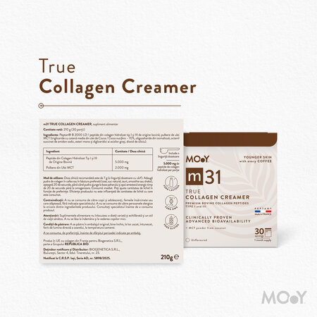 True Collagen Creamer m31 cu colagen bovin si MCT din cocos, 210 g, Molecules of Youth 797125