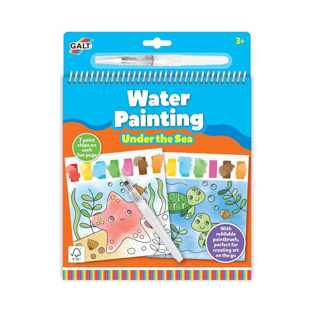 Carte de colorat reutilizabila cu apa, Animalute marine, 3 ani+, Galt