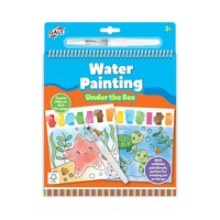 Carte de colorat reutilizabila cu apa Water Painting, Animalute marine, 3 ani+, Galt
