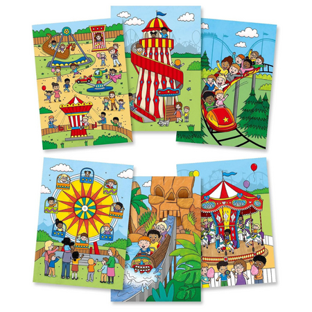 Carte de colorat reutilizabila cu apa Water Magic, Parcul de distractii, 3 ani+, Galt 797201