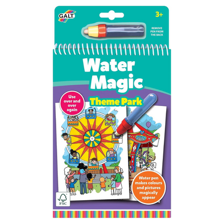 Carte de colorat reutilizabila cu apa Water Magic, Parcul de distractii, 3 ani+, Galt