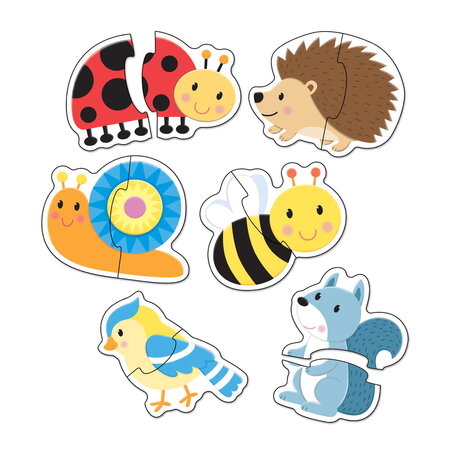 Baby Puzzle, In gradina, 18 luni+, 6 puzzle-uri a cate 2 piese, Galt 797217
