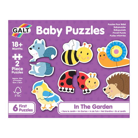 Baby Puzzle, In gradina, 18 luni+, 6 puzzle-uri a cate 2 piese, Galt
