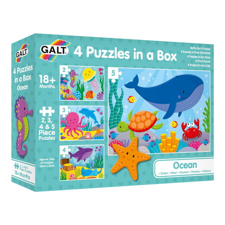Set 4 puzzle-uri, Oceanul vesel, 18 luni+, 2-5 piese, Galt