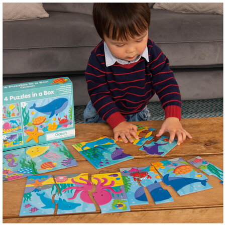 Set 4 puzzle-uri, Oceanul vesel, 18 luni+, 2-5 piese, Galt 797223