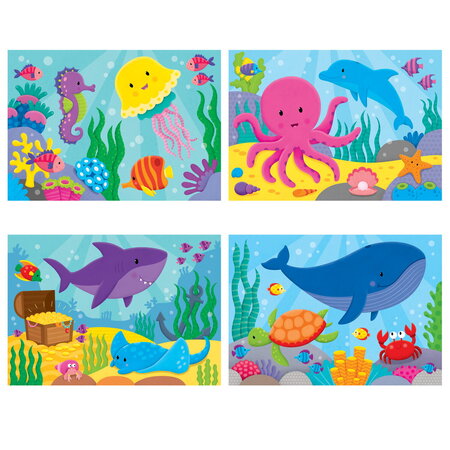 Set 4 puzzle-uri, Oceanul vesel, 18 luni+, 2-5 piese, Galt 797222