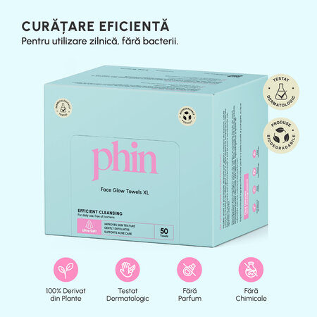 Prosoape faciale de unica folosinta, XL, 50 bucati, Phin 797848