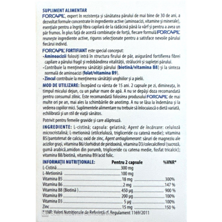 Pachet Forcapil par si unghii Fortifiant, 180 + 60 capsule, Arkopharma 798454
