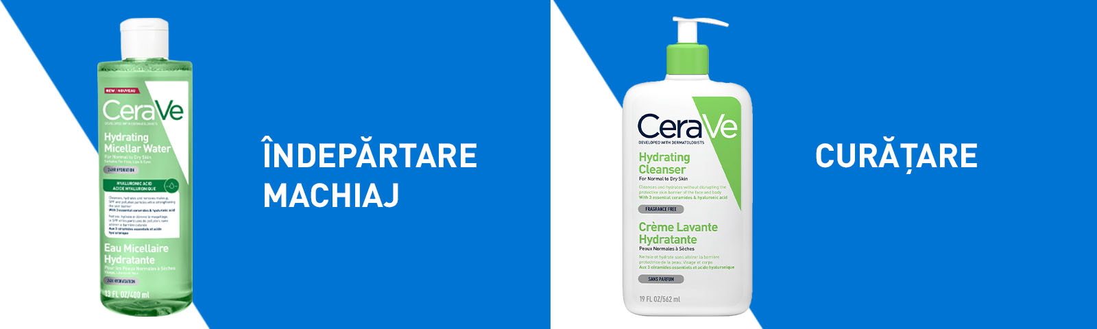 Rutina CeraVe - indepartare machiaj si curatare