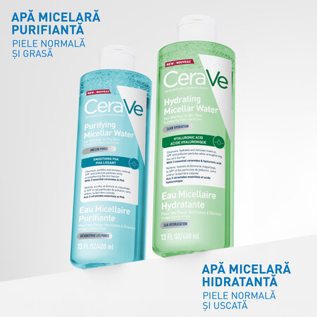 Apa micelara hidratanta pentru ten normal si uscat, 400 ml, CeraVe 798890