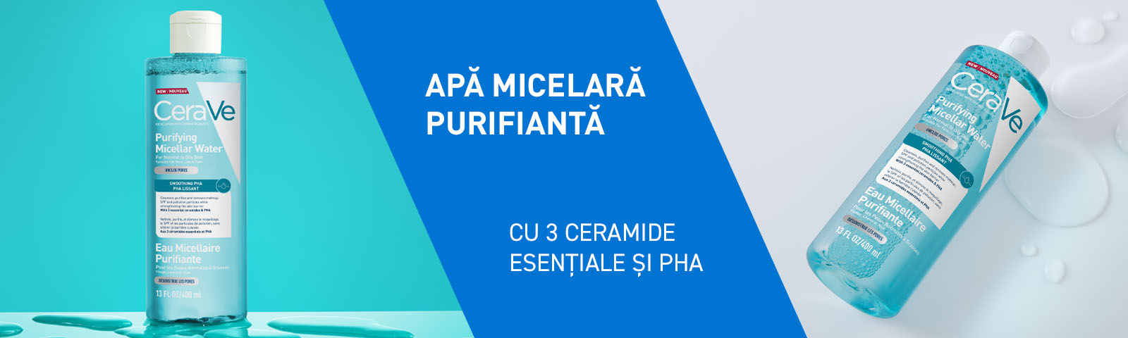 CeraVe Apa micelara Purifianta cu 3 ceramide esentiale si PHA