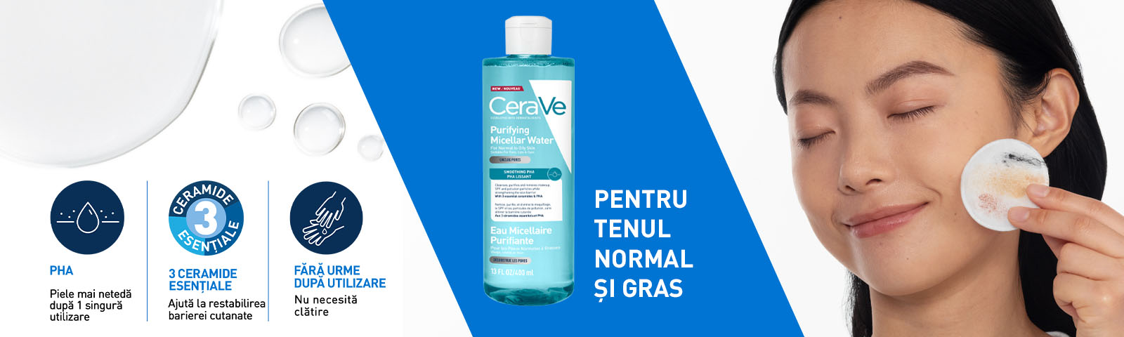 CeraVe Apa micelara Purifianta pentru ten normal si gras
