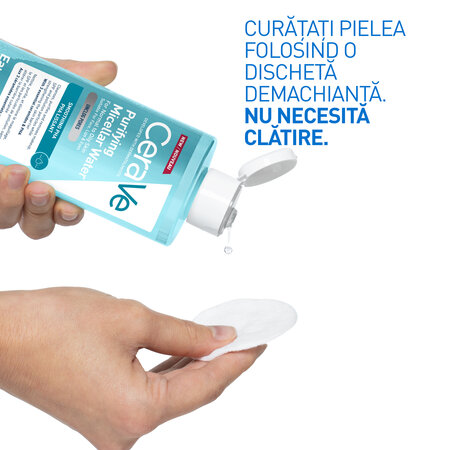 Apa micelara purifianta pentru ten normal si gras, 400 ml, CeraVe 798916