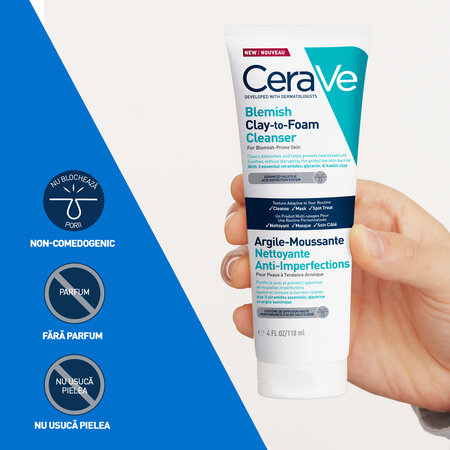 Gel de curatare anti-imperfectiuni, Clay-to-Foam, 118  ml, CeraVe 798936