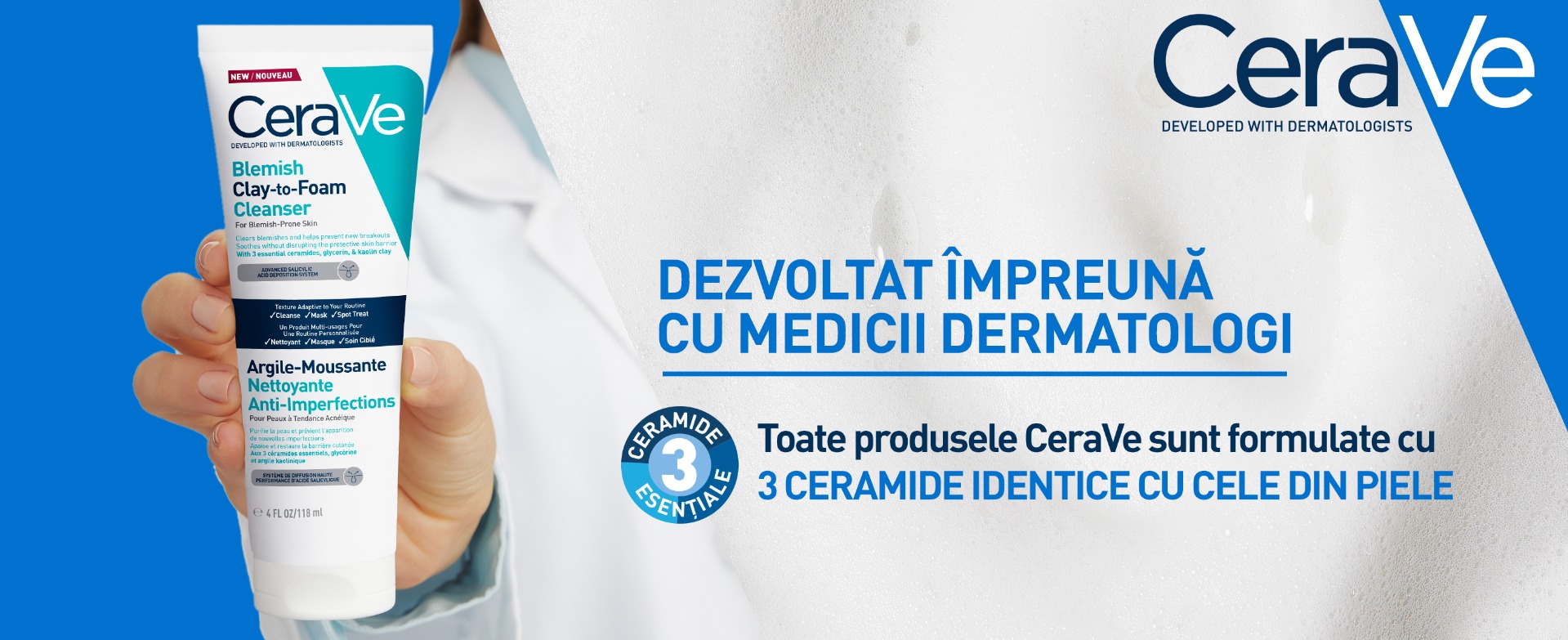 CeraVe Gel de Curatare Anti-Imperfectiuni Clay-to-Foam