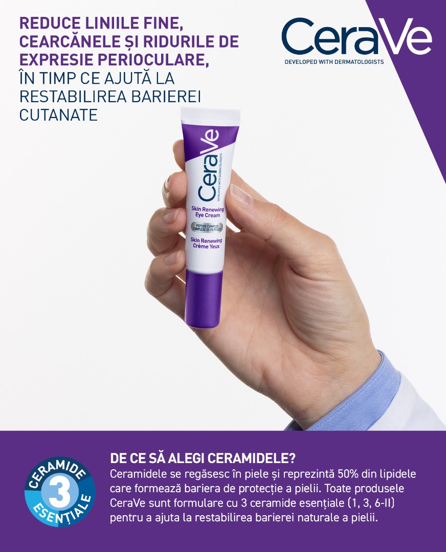 CeraVe Crema de ochi Antirid Skin Renewing - banner beneficii