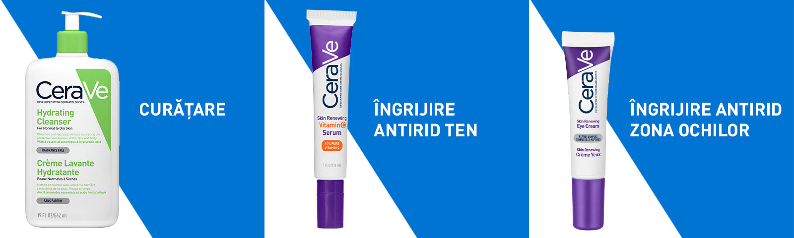 Rutina CeraVe Skin Renewing pentru zona ochilor
