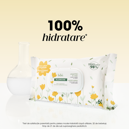 Servetele umede pentru bebelusi, 60 bucati, Klorane Bebe 798985