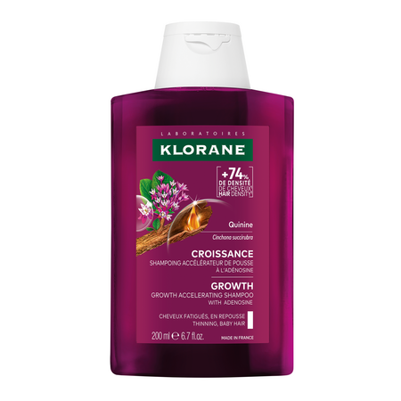 Sampon accelerator pentru cresterea parului cu Adenozina Chinina Growth, 200 ml, Klorane