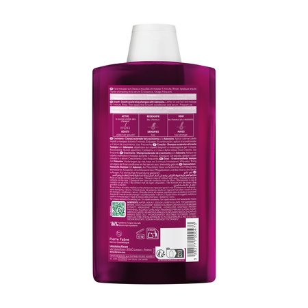 Sampon accelerator pentru cresterea parului cu Adenozina Chinina Growth, 400 ml, Klorane 799000