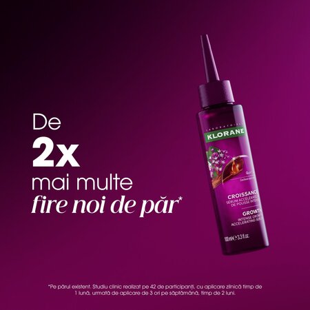 Ser accelerator pentru  cresterea parului cu Adenozina Chinina Growth, 100 ml, Klorane 799019