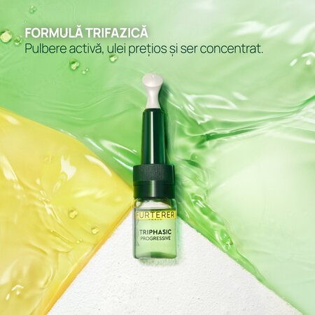 Ser impotriva caderii parului pentru longevitate si densitate Triphasic, 8 x 5 ml, Rene Furterer 799035
