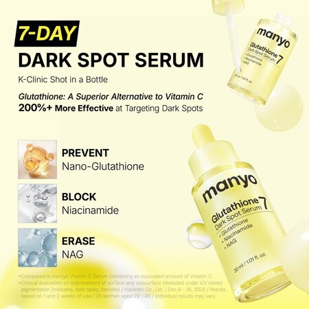 Ser pentru pete pigmentare Glutathione 7 Dark Spot, 30 ml, Manyo 799057