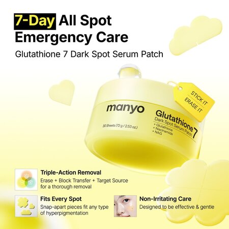 Patchuri pentru ingrijirea petelor pigmentare Glutathione 7 Dark Spot, 30 bucati, Manyo 799113