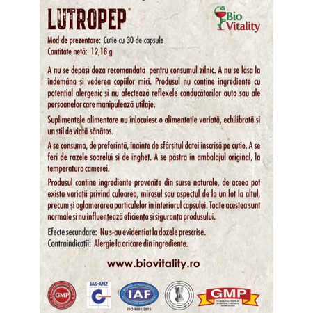 Lutropep, 30 capsule, Bio Vitality 801690