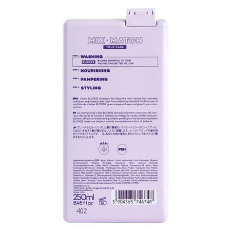 Sampon violet pentru par decolorat si vopsit Blonde, 250 ml, Hairmate 799525