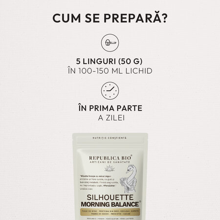Pudra functionala ecologica fara gluten Silhouette Morning Balance, 250 g, Republica Bio 807799