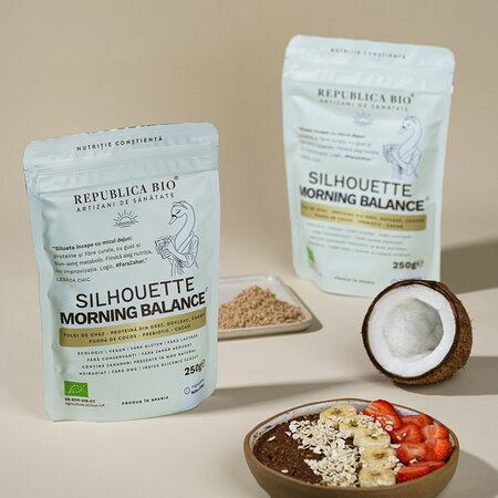 Pudra functionala ecologica fara gluten Silhouette Morning Balance, 250 g, Republica Bio 807793