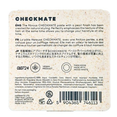 Pasta flexibila pentru coafarea parului Check Mate, 75 g, Hairmate 799817