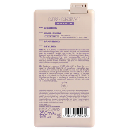 Balsam hidratant cu apa de cocos si trehaloza Pure Volume, 250 ml, Hairmate 799840
