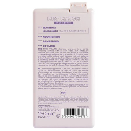 Sampon pentru volum cu apa de cocos Pure Volume, 250 ml, Hairmate 799845
