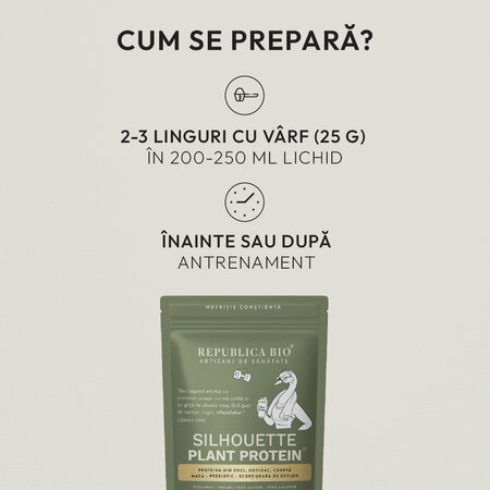 Pudra functionala ecologica fara gluten Silhouette Plant Protein, 175 g, Republica Bio 807819