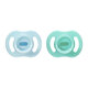 Suzete ortodontice UltraLight, Albastru/Verde, 0-6 luni, 2 bucati, Tommee Tippee 799907